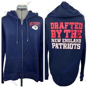 PINK Victoria’s Secret New England Patriots Drafted Rhinestone Zip Slouch Hoodie
